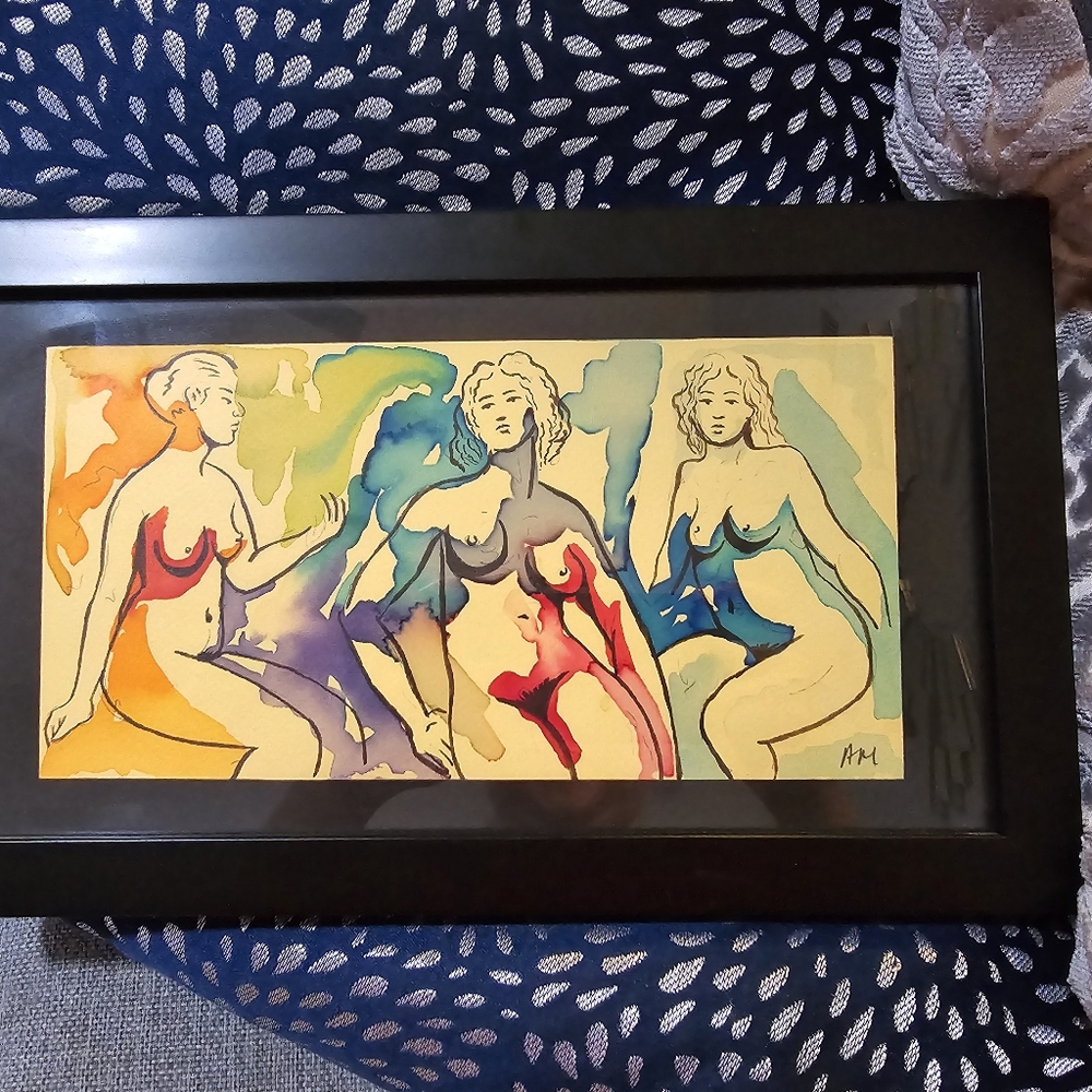 Original Watercolor Painting Framed